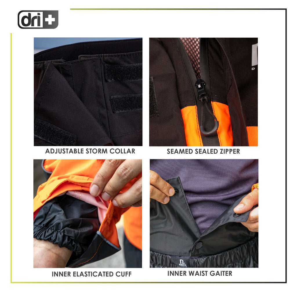 Dri Plus Men’s Water-Resistant Motorcycle Rainsuit Set DMRW621