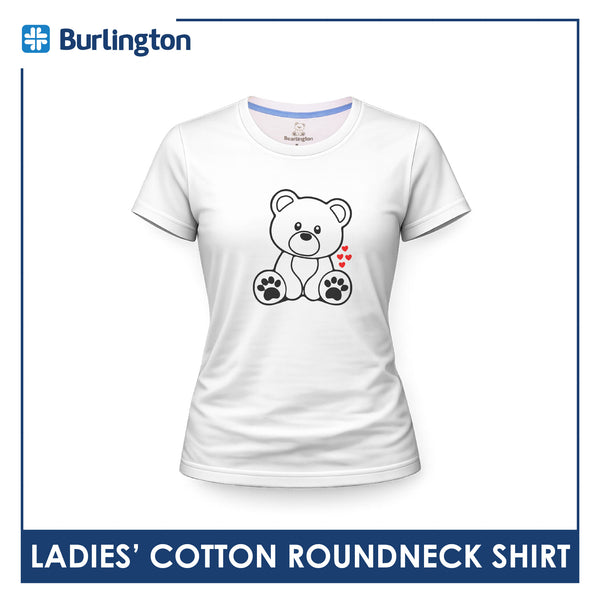 Burlington Ladies' Cotton Bearlington Valentine’s Heart Roundneck Shirt 1pc TBLDSR2
