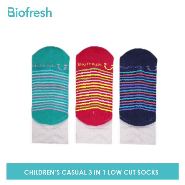 Biofresh Children's Antimicrobial Thin Casual School Ankle Socks 3 pairs in a pack RGSKG15