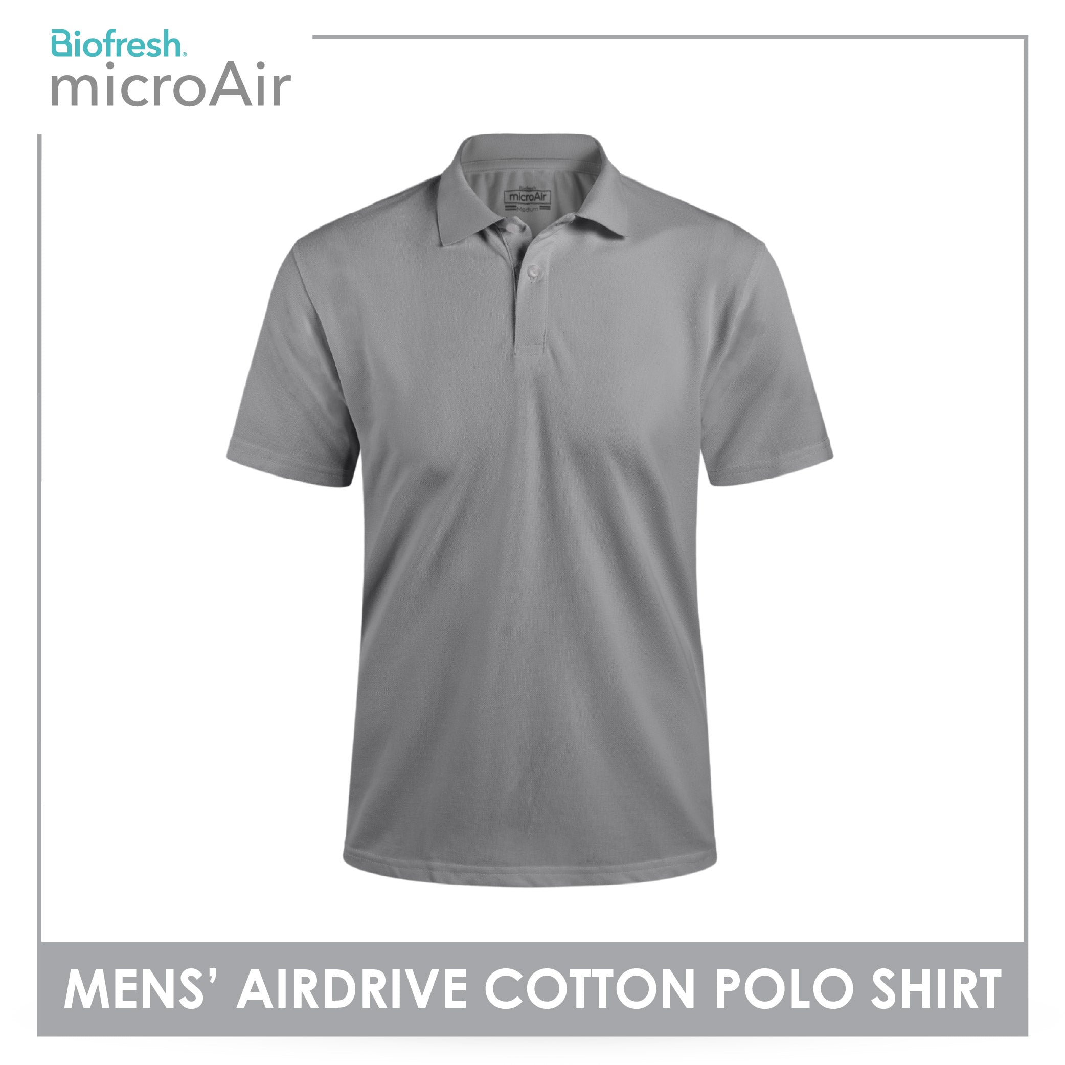 Biofresh Microair AirDrive Men’s Antimicrobial Cotton Polo Shirt 1 piece MUMSP531
