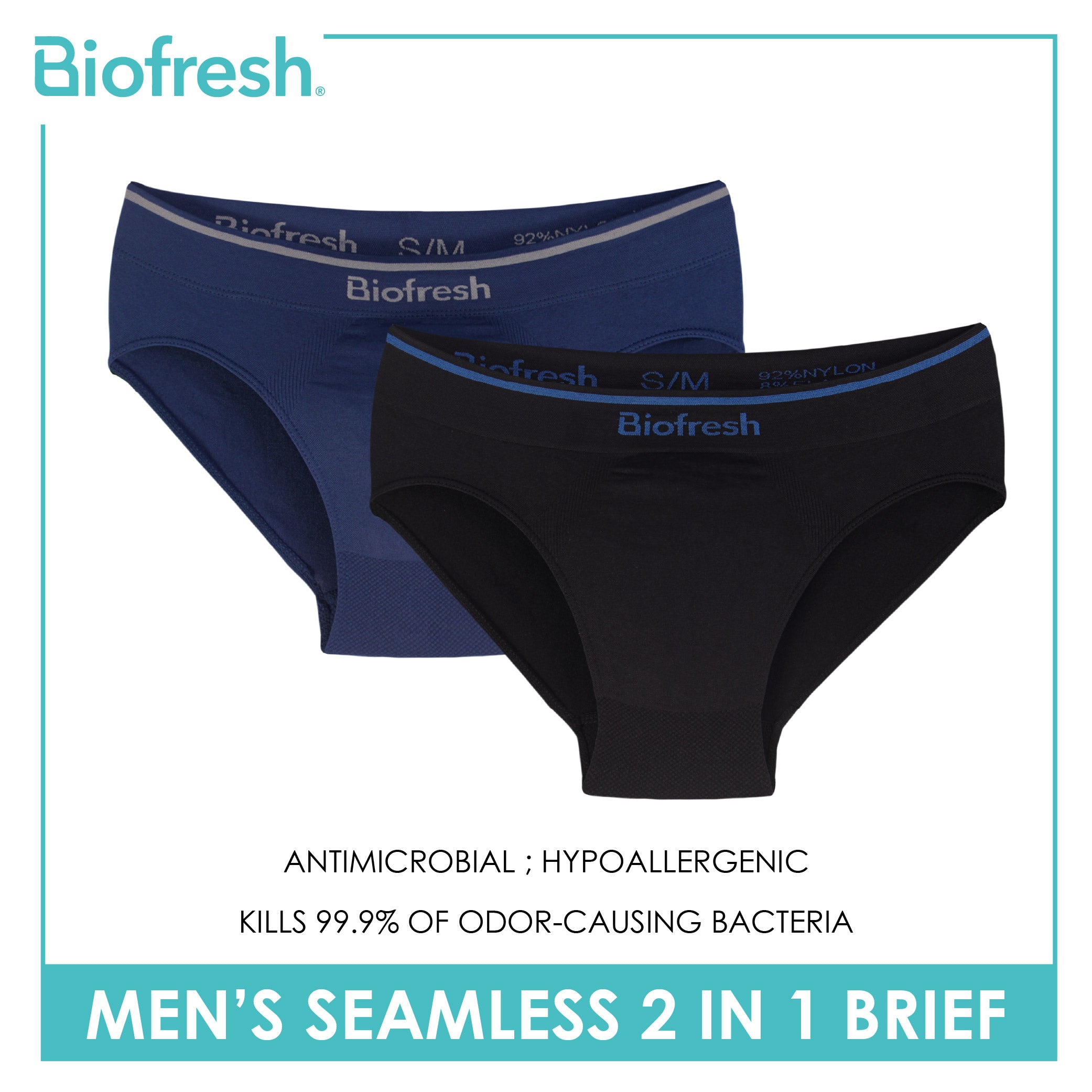 Biofresh Men's OVERRUNS Seamless Classic Brief 2 pieces in a pack UMBCSGCO1