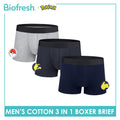 Biofresh | Pokemon Men's Antimicrobial Cotton Boxer Brief 3 pieces in a pack PKMBBG631