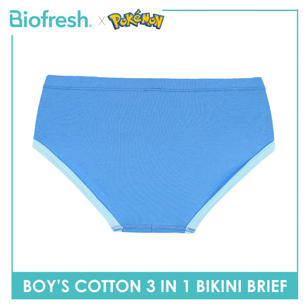 Biofresh | Pokemon Boys’ Antimicrobial Cotton Bikini Brief 3 pieces in a pack PKBBKG531