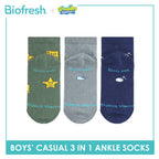 Biofresh | SpongeBob Boys' Antimicrobial Cotton Thin Casual Ankle Socks 3 pairs in 1 pack SBRBCG532