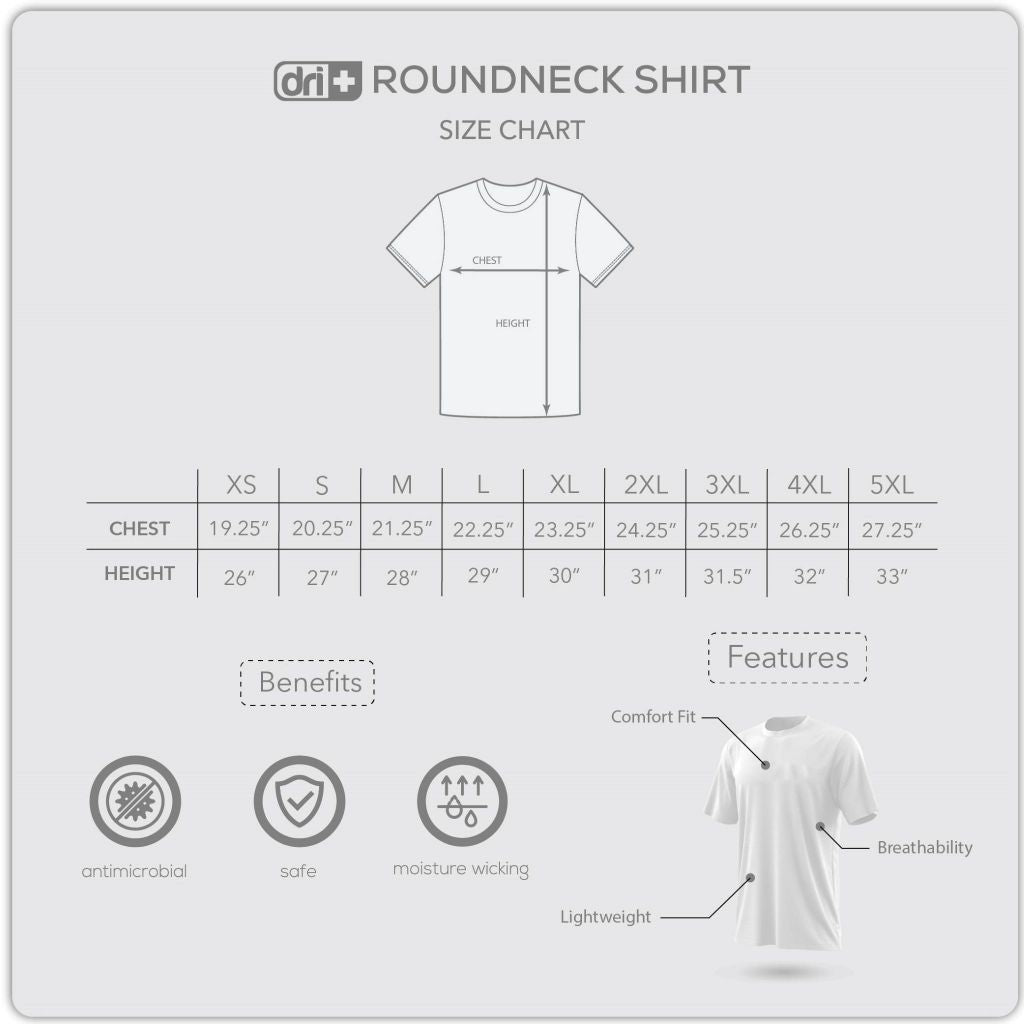 Dri Plus Men’s Mood Collection Anti-Odor Sweat Wicking Cotton Roundneck Shirt 1 piece DUMSRC629