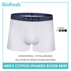Biofresh Men's Antimicrobial Cotton Spandex Boxer Brief 1 piece UMBBFS5 (Limited Time Offer)