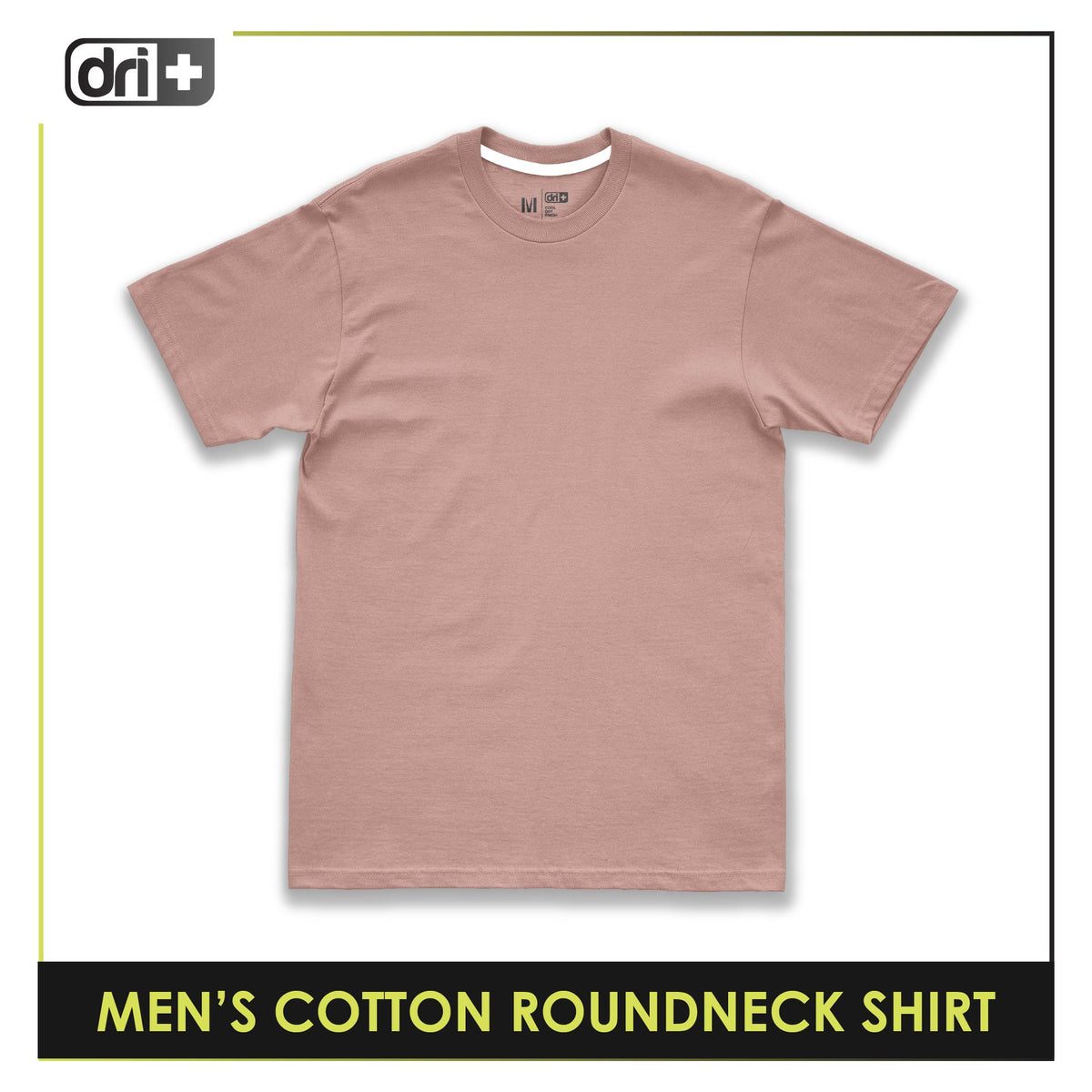 Dri Plus Men’s Anti-Odor Sweat Wicking Cotton Plain Roundneck Shirt 1 piece DUMSRC627
