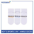 Microban Boys' Cotton Thick Sports Ankle Socks 3 pairs in a pack VBSKG14