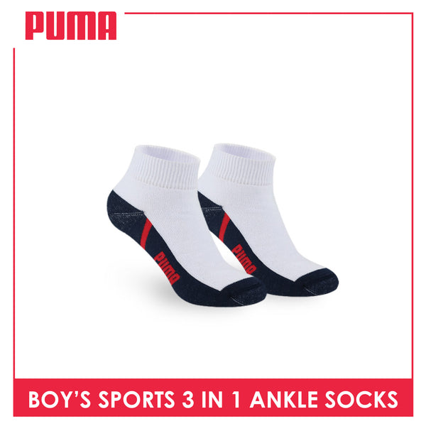 Puma Boys’ Cotton Thick Sports Ankle Socks 3 pairs in a pack PBSKG19