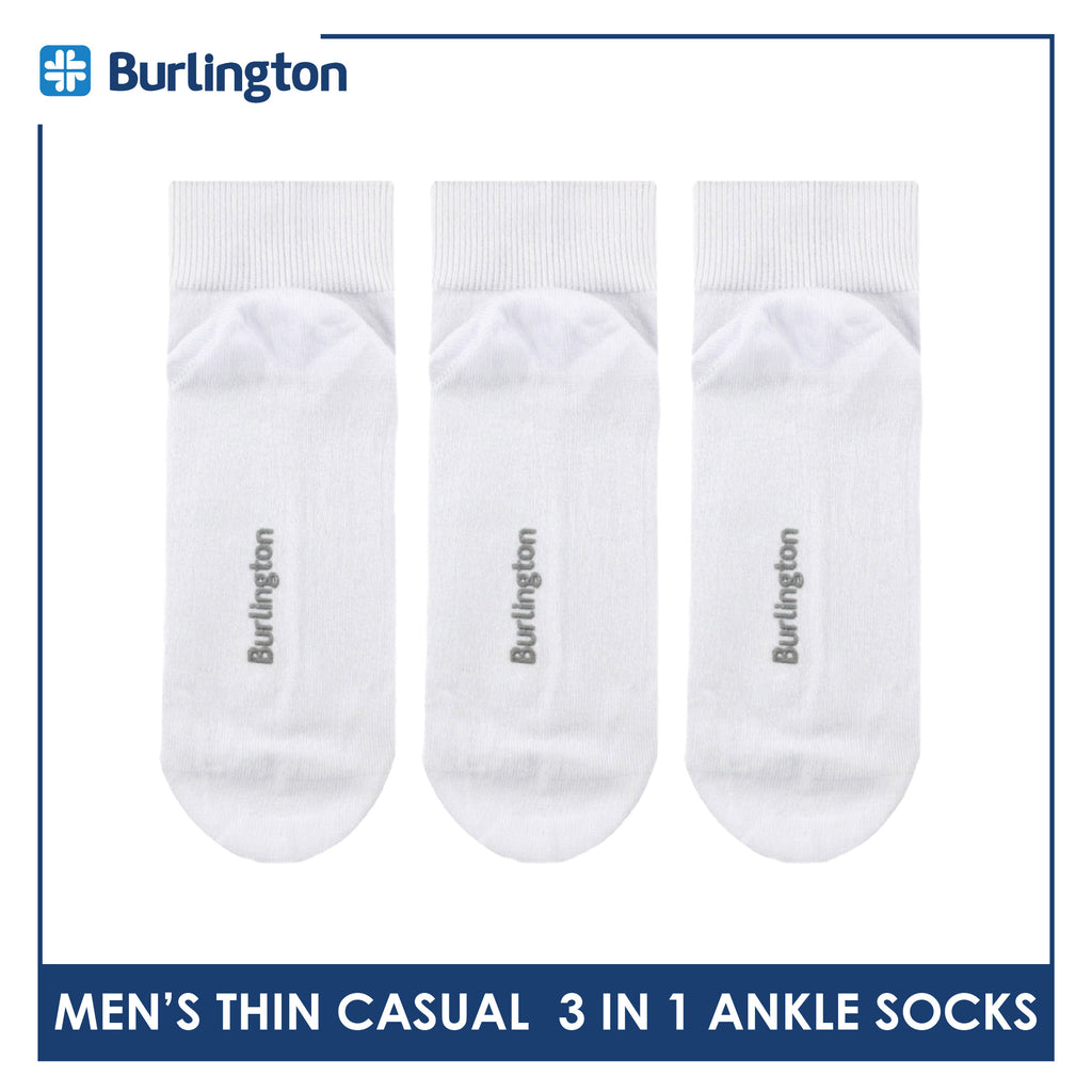 Burlington Men's Cotton Thin Casual Ankle Socks 3 pairs in a pack BMCKG28
