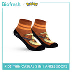 Biofresh | Pokemon Kids Antimicrobial Cotton Thin Casual Ankle Socks 3 pairs in 1 pack PKRBCG633