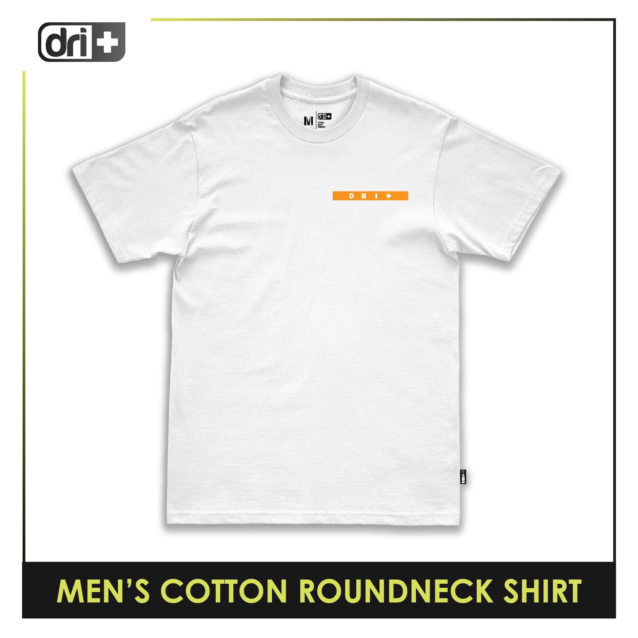 Dri Plus Men’s Anti-Odor Sweat Wicking Cotton The Dri+ logo Roundneck Shirt 1 piece DUMSRC5312