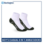 Burlington Boys’ Cotton Casual Ankle Socks 3 pairs in 1 pack BBCKG82