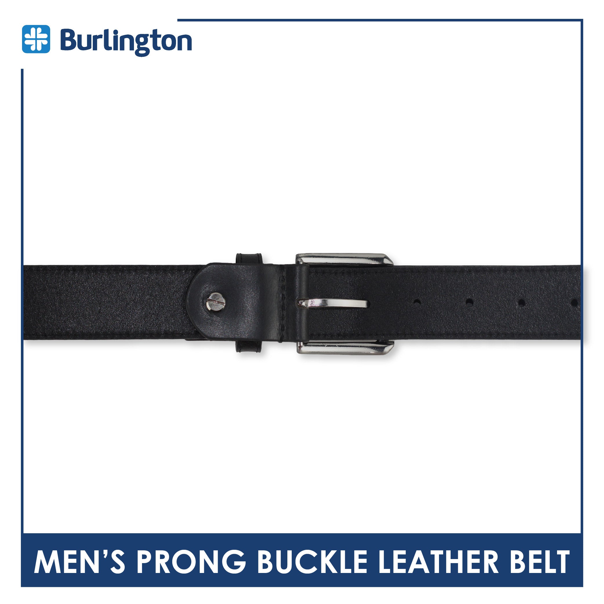 Burlington Men's Prong Buckle Genuine Leather Belt 1 piece JMLP512
