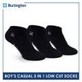 Burlington | Bearlington Boys’ Cotton Embroidered Casual Low Cut Socks 3 pairs in a pack TBBCE1