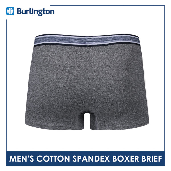Burlington Men's Cotton Spandex Boxer Brief 1 piece GTMBBFS3 (Limited Time Offer)