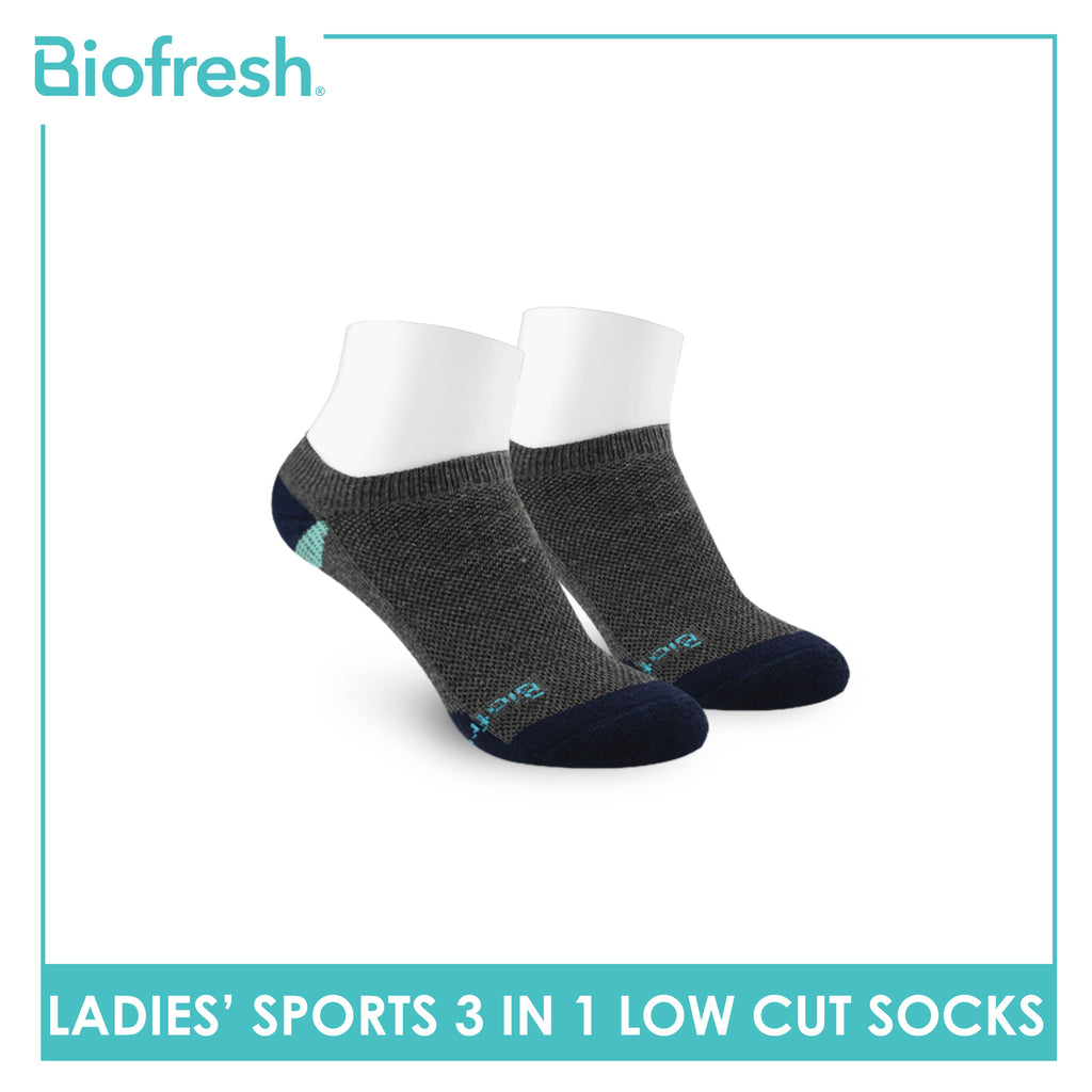 Biofresh Ladies' Antimicrobial Cotton Low Cut Thick Sport Socks 3 pairs in a pack RLSKG30