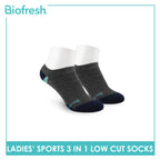 Biofresh Ladies' Antimicrobial Cotton Low Cut Thick Sport Socks 3 pairs in a pack RLSKG30
