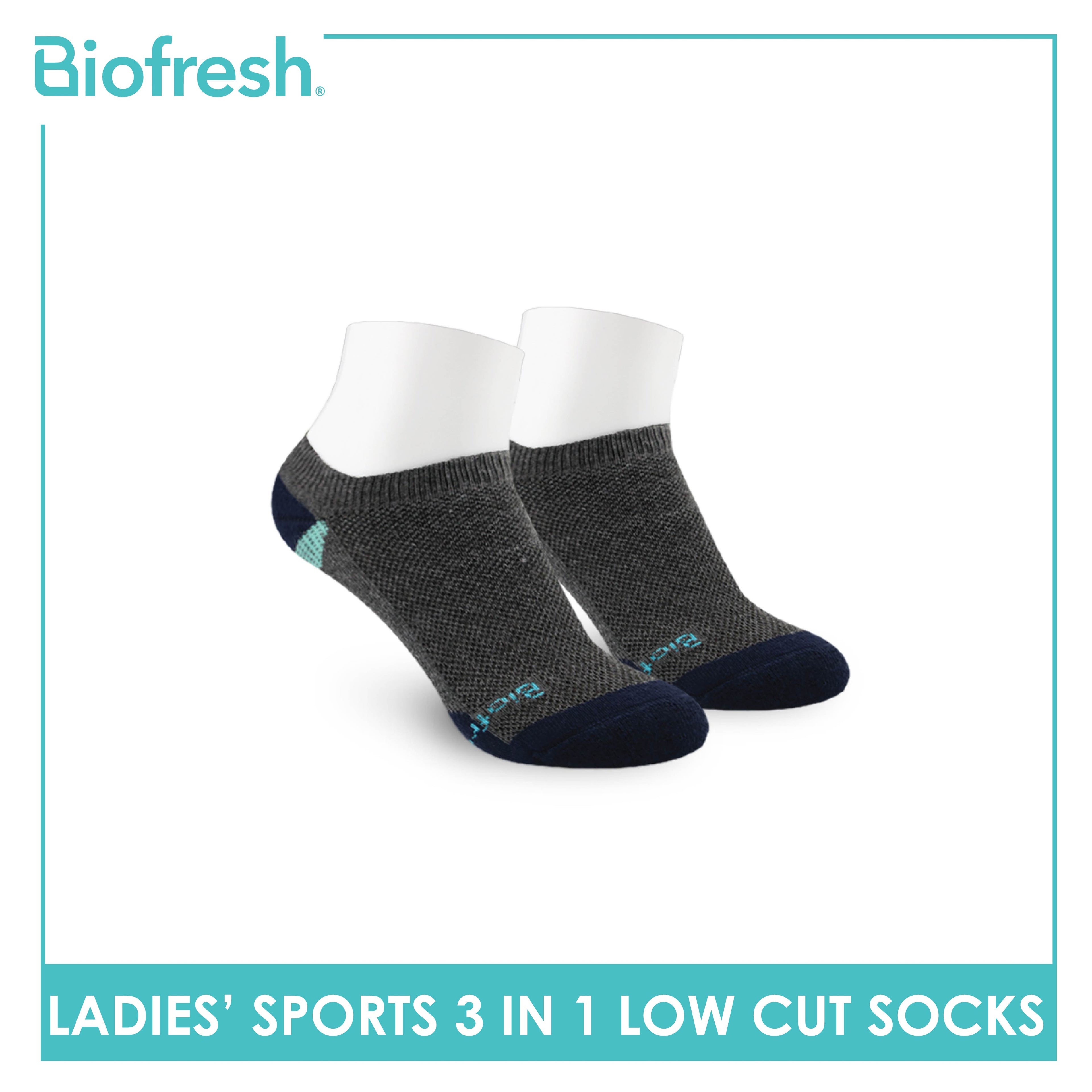 Biofresh Ladies' Antimicrobial Cotton Low Cut Thick Sport Socks 3 pairs in a pack RLSKG30