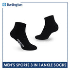 Burlington Men's Thick Sports Heavy Ankle socks 3 pairs in 1 pack 0222H