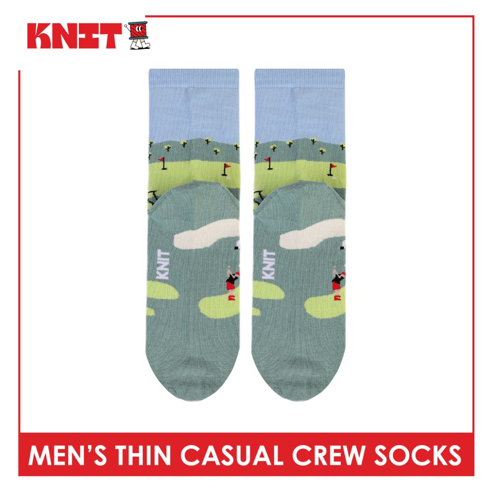 Knit Men's Cotton Thin Casual Crew Socks 1 pair KMC611
