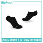 Biofresh Ladies Cotton Low Cut Thick Sports Socks 3 pairs in a pack RLFSG2