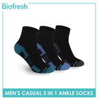 Biofresh Men’s Sweat Absorbent Ankle Lite Thin Casual Socks 3 pairs in a pack RMCKG14