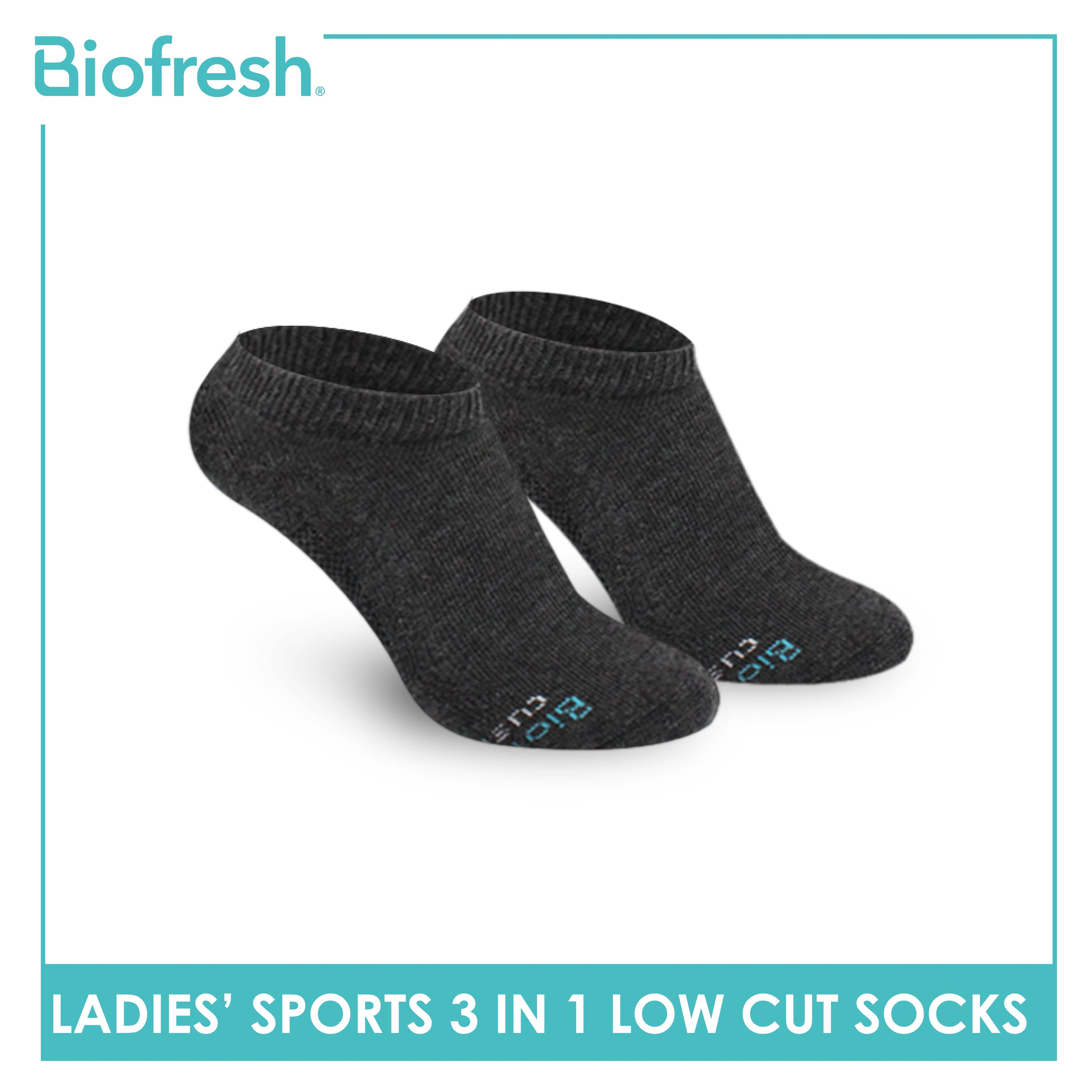 Biofresh Ladies' Antimicrobial Cotton Low Cut Thick Sport Socks 3 pairs in a pack RLSKG26