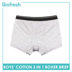 Biofresh Boys' Antimicrobial Cotton Boxer Brief 3 pieces in a pack UCBBG14
