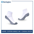 Burlington Ladies' Cotton Thin Casual Socks 3 pairs in a pack 622B