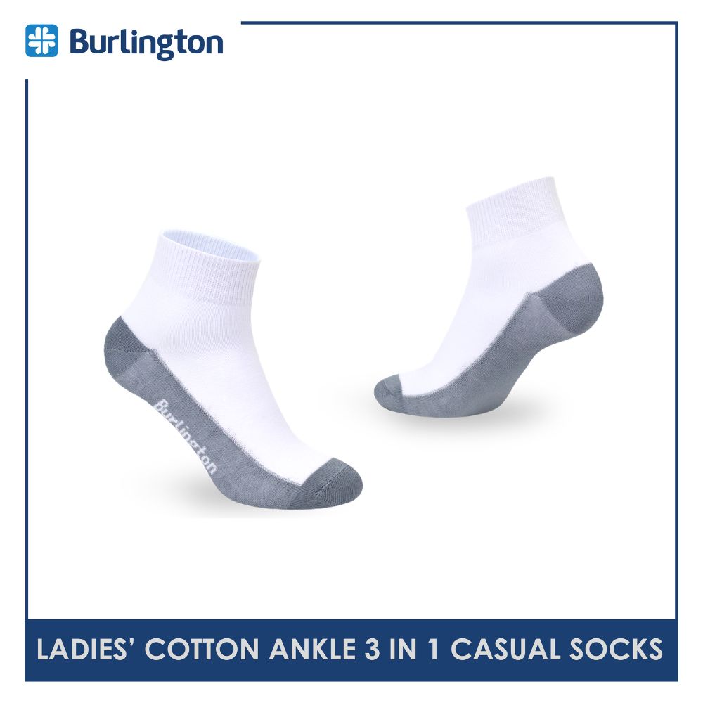 Burlington Ladies' Cotton Thin Casual Socks 3 pairs in a pack 622B
