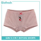 Biofresh Girls’ Antimicrobial Cotton Panty Boyleg Shorts 3 pieces in a pack UGPBG521