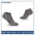 Burlington Men's Cotton Lite Thin Casual Low Cut Socks 3 pairs in a pack 140