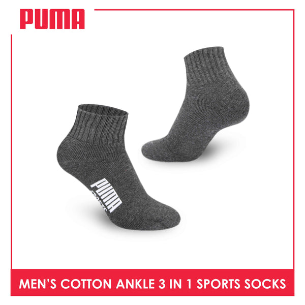 Puma Men's Cotton Thick Sports Ankle Socks 3 pairs in a pack PMSKG12