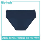 Biofresh Ladies' Antimicrobial Cotton Stretch Full Panty 3 pieces in a pack ULPRG621