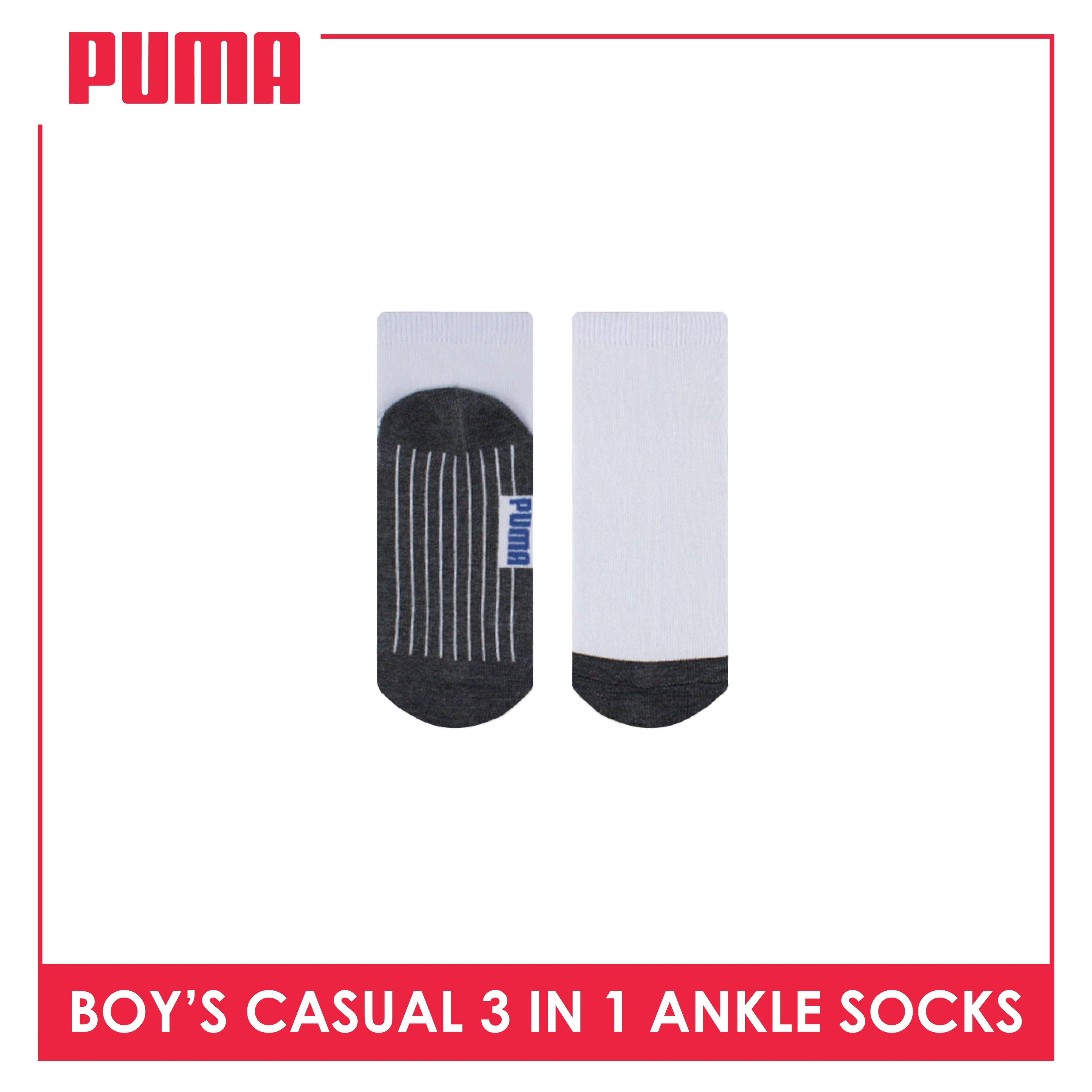 Puma Boys' Children Cotton Quality Ankle Casual Socks 3 pairs in 1 pack PBCKG27