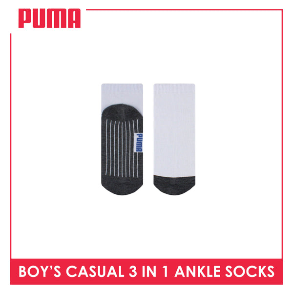 Puma Boys' Children Cotton Quality Ankle Casual Socks 3 pairs in 1 pack PBCKG27