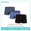 Biofresh Men's Antimicrobial Cotton Boxer Brief 3 pieces in a pack UMBBG521