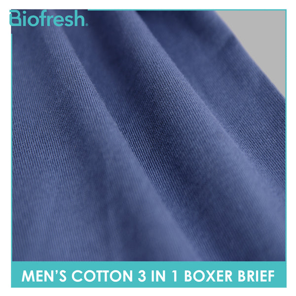 Biofresh Men's Antimicrobial Cotton Boxer Brief 3 pieces in a pack UMBBG521