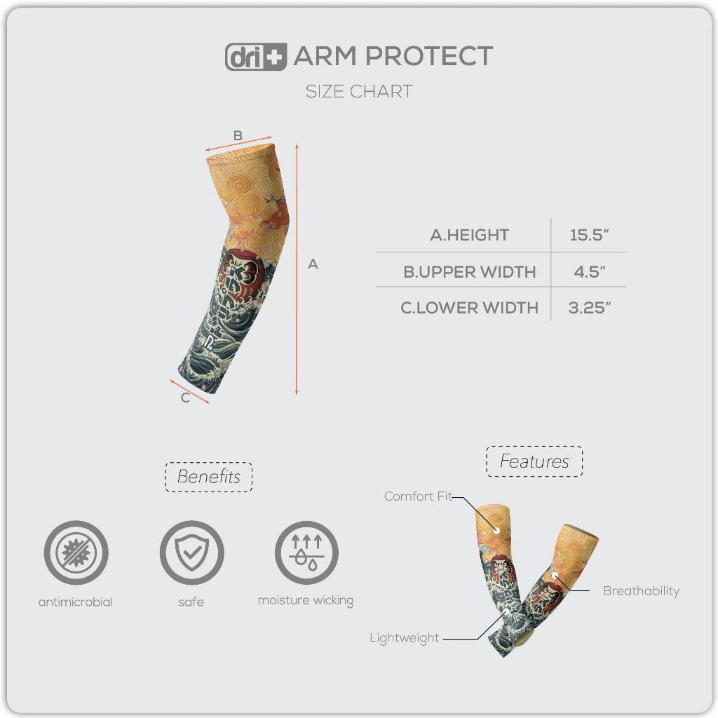 Dri Plus Men’s Doripurasu Sweat Wicking and Odor Free Riders' Arm Protect 1 pair DUMAW611