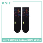 Knit Men's Beach (Black) Cotton Thin Casual Crew Socks 1 pair KMC531