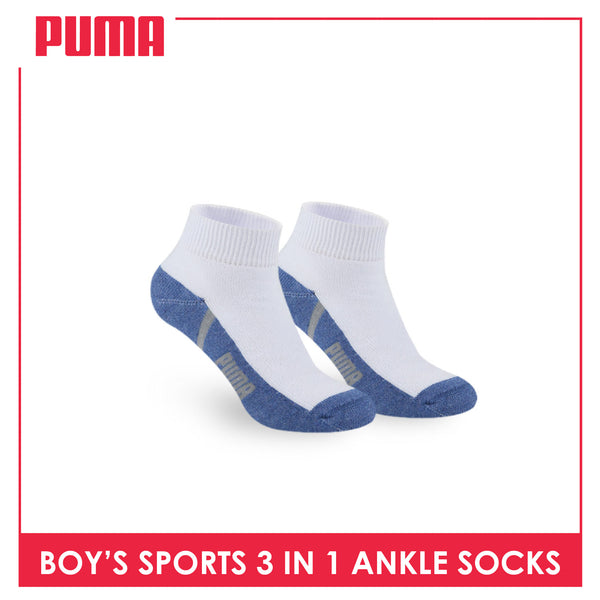 Puma Boys’ Cotton Thick Sports Ankle Socks 3 pairs in a pack PBSKG19