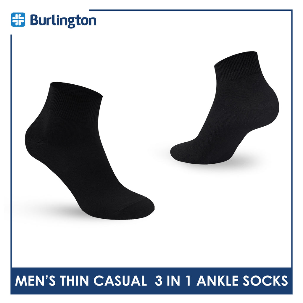 Burlington Men's Cotton Thin Casual Ankle Socks 3 pairs in a pack BMCKG28