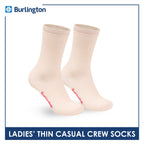 Burlington Ladies Cotton Stick & Style Thin Casual Crew Socks 1 pair BLCD631