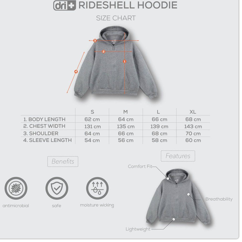 Dri Plus Men’s Half-Zip Ridesheel Hoodie 1 piece DMJHD631