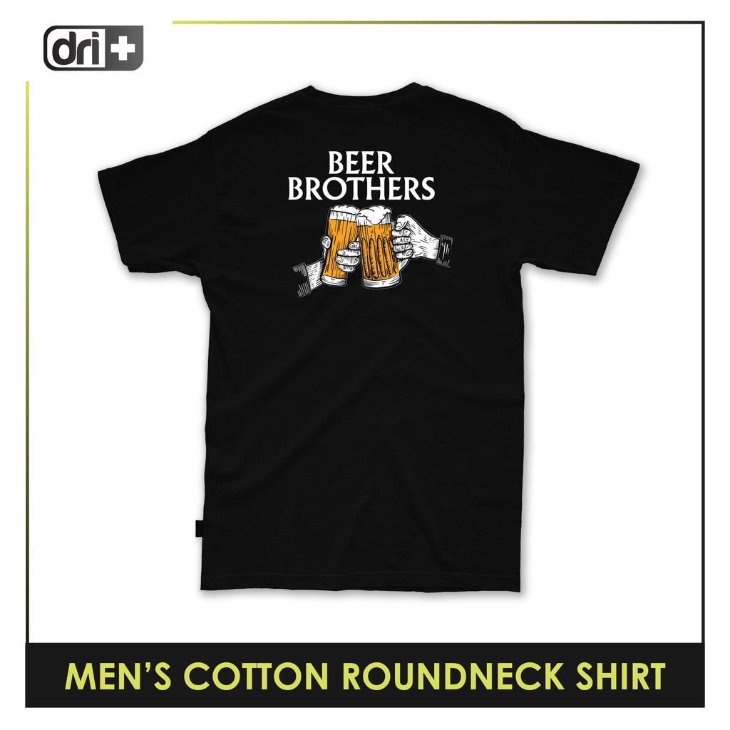 Dri Plus Beer Brothers Men’s Anti-Odor Sweat Wicking Cotton Roundneck Shirt 1 piece DUMSRC5310