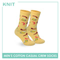 Knit Men's Sausage (Banana Cream) Cotton Thin Casual Crew Socks 1 pair KMC531
