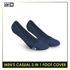 Dri Plus Cotton Lite Thin Casual  No Show Socks With Anti Slip Heel Gel 3 pairs in a pack DMCFG2