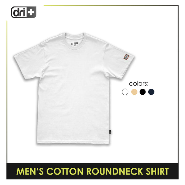 Dri Plus Men’s Anti-Odor Sweat Wicking Cotton Plain Roundneck Shirt 1 piece DUMSRC523