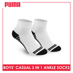 Puma Boys’ Cotton Lite Thin Casual Ankle Socks 3 pairs in a pack PBCKG20